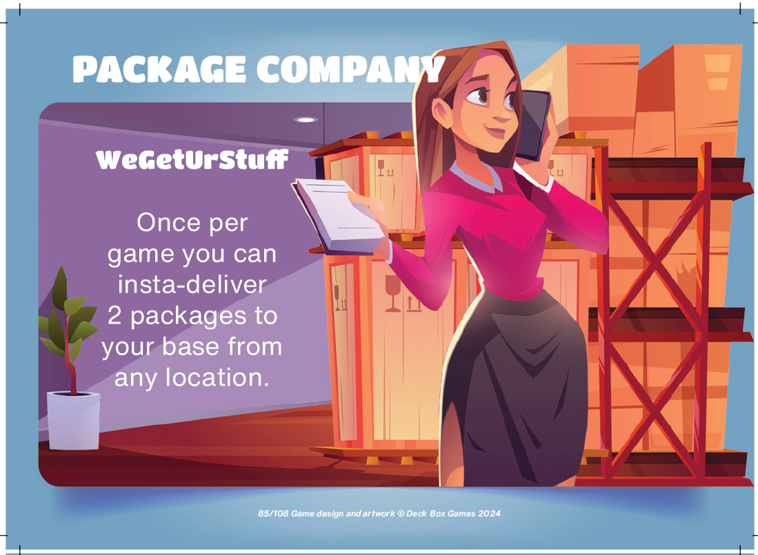 PAckage compay package pandemonium table top board game