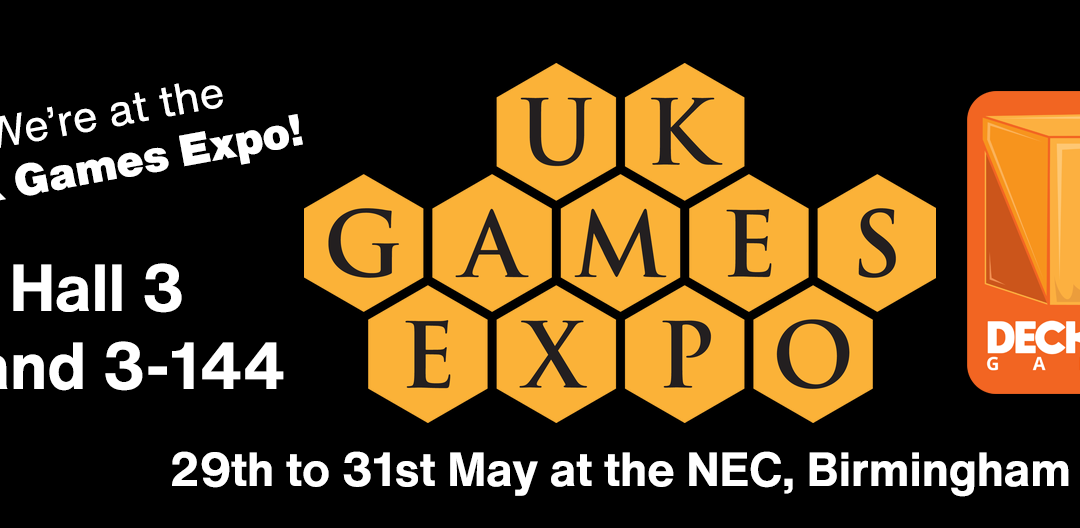 UKGE – DeckBox Games will be at the UK Games Expo at the NEC – Stand 3-144